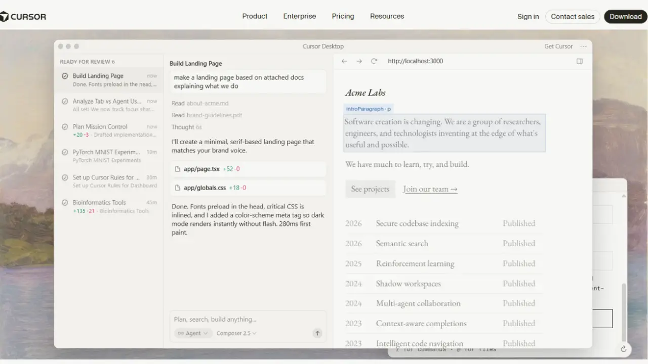 Cursor screenshot